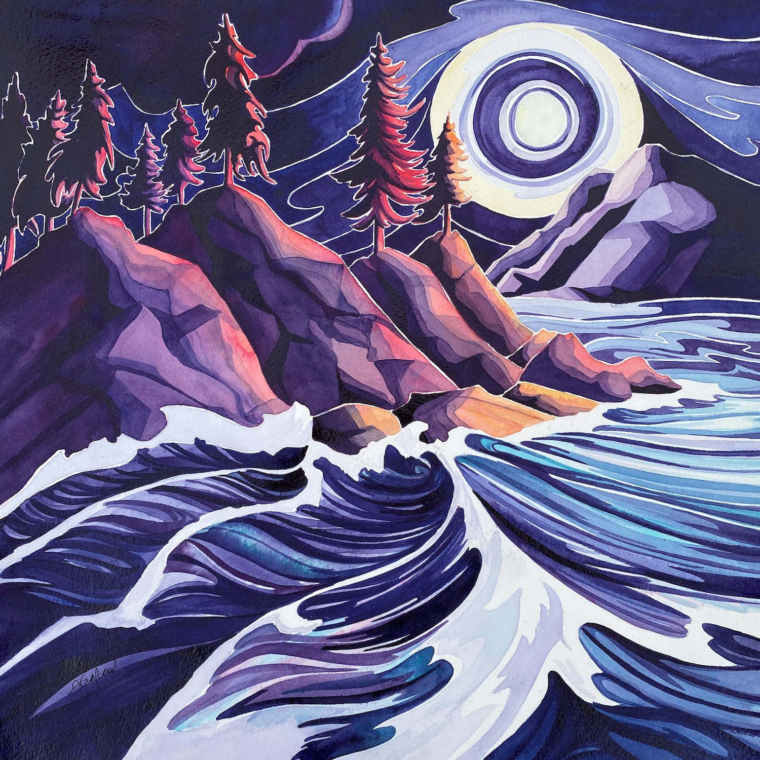 Moontide 12" x 12"